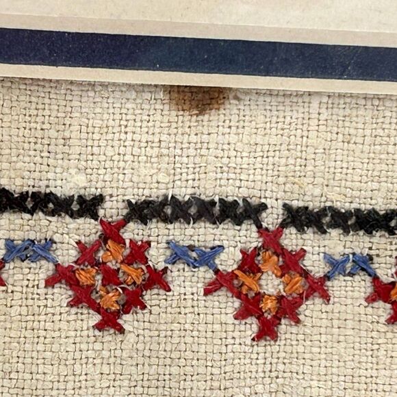 Hand Wrought Counted Cross Stitch Professionally Framed Vintage 18 1/2"x 15" - Picture 3 of 4